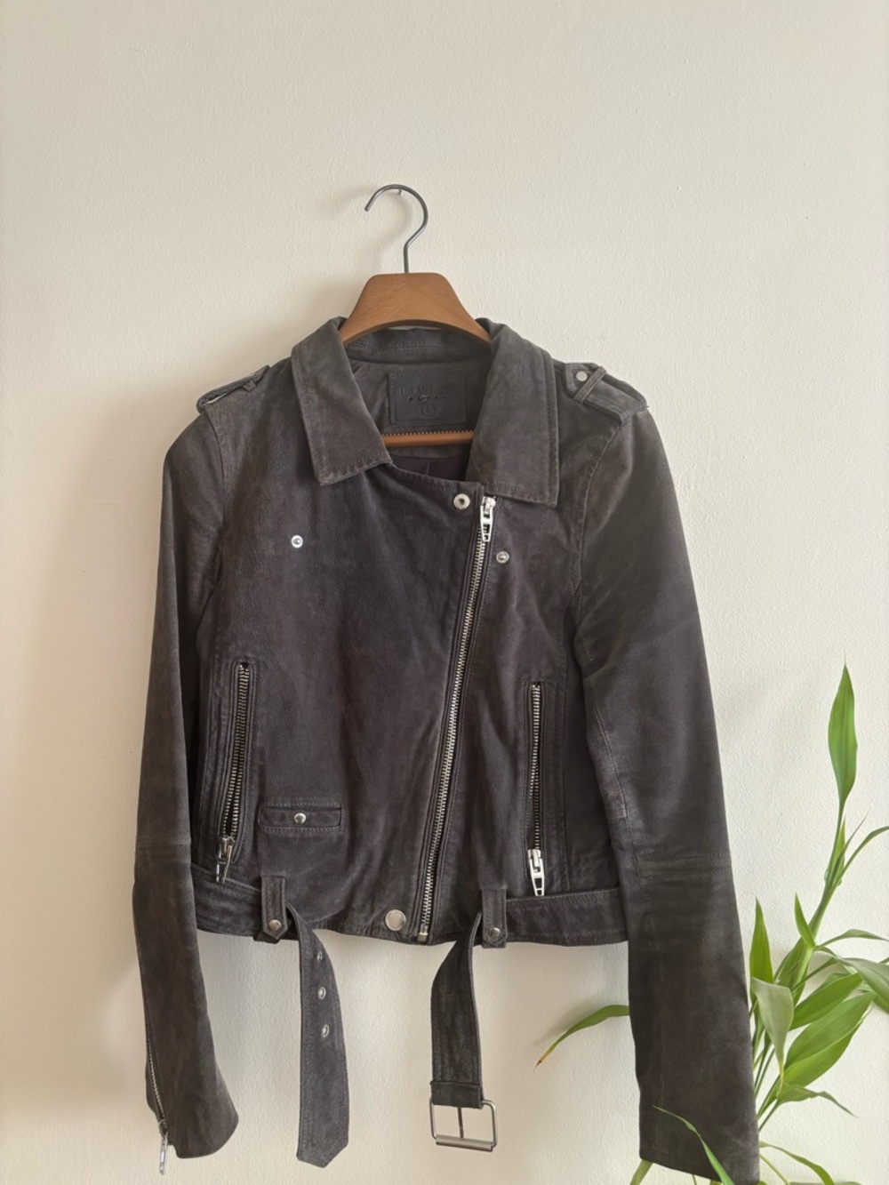 Grey Suede Leather Moto Jacket - BlankNYC